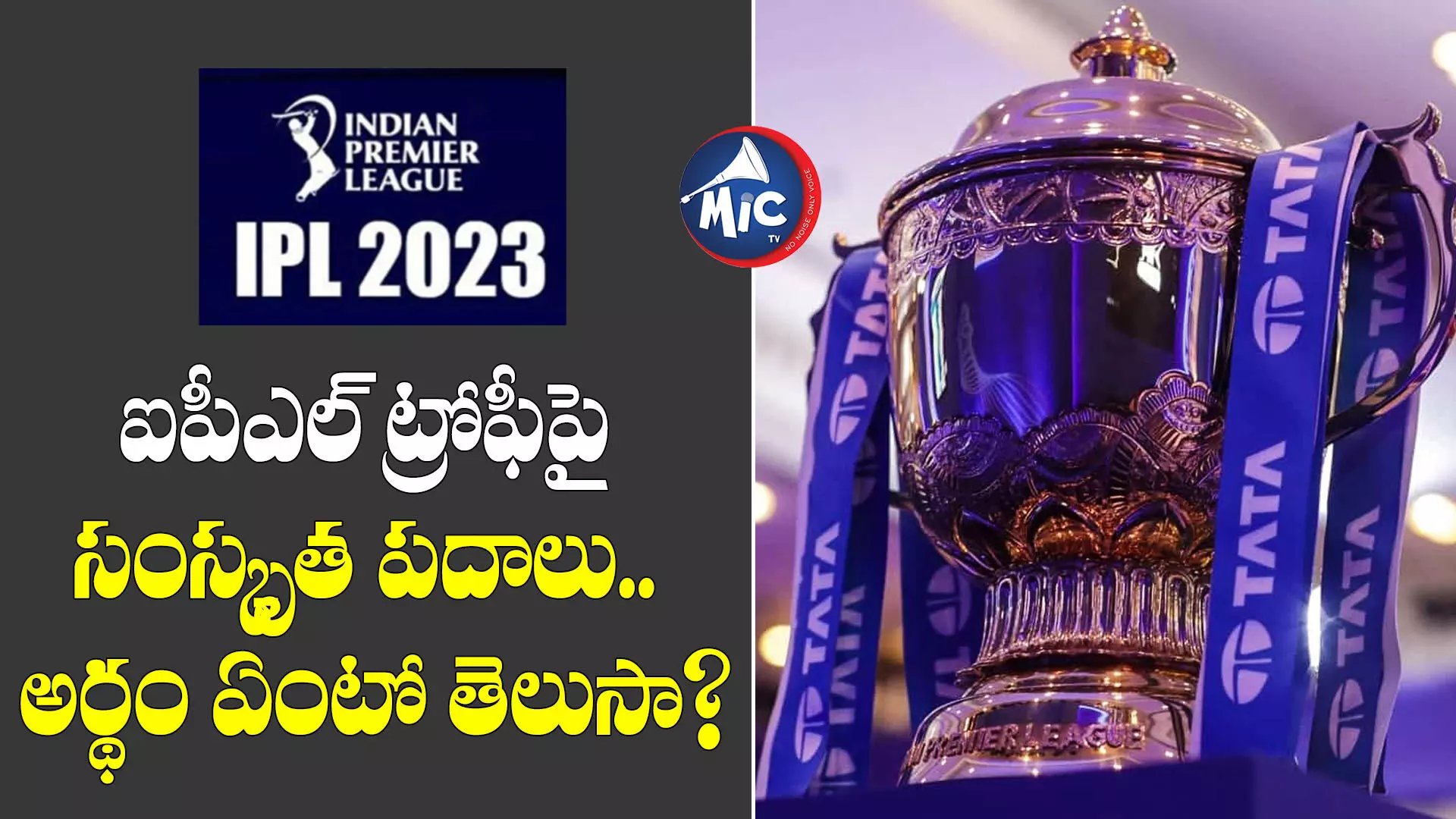 ipl2023 : ఐపీఎల్ ట్రోఫీపై సంస్కృత పదాలు.. అర్థం ఏంటో తెలుసా?