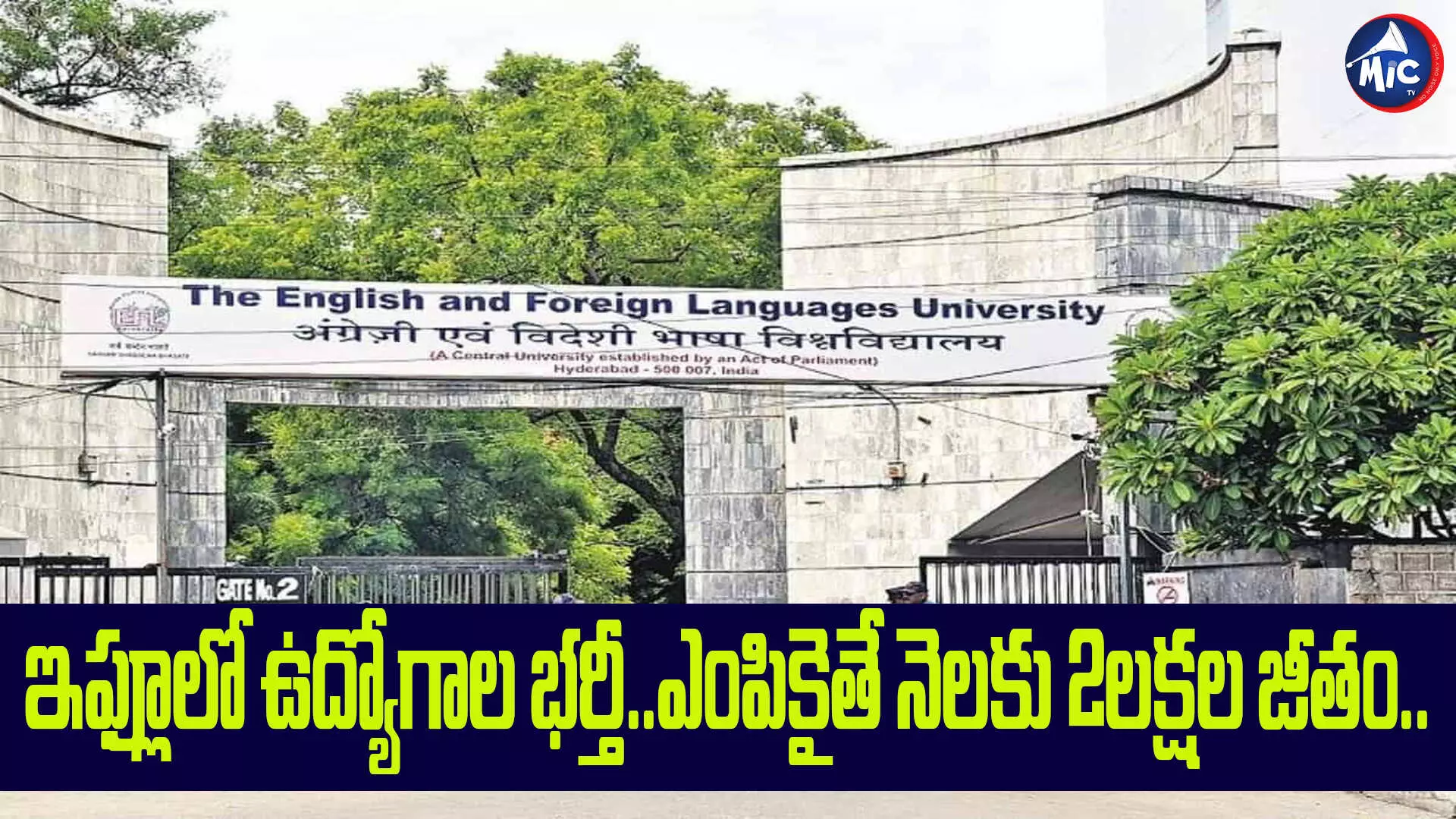 ఇఫ్లూలో ఉద్యోగాల భర్తీ..ఎంపికైతే నెలకు 2లక్షల జీతం..