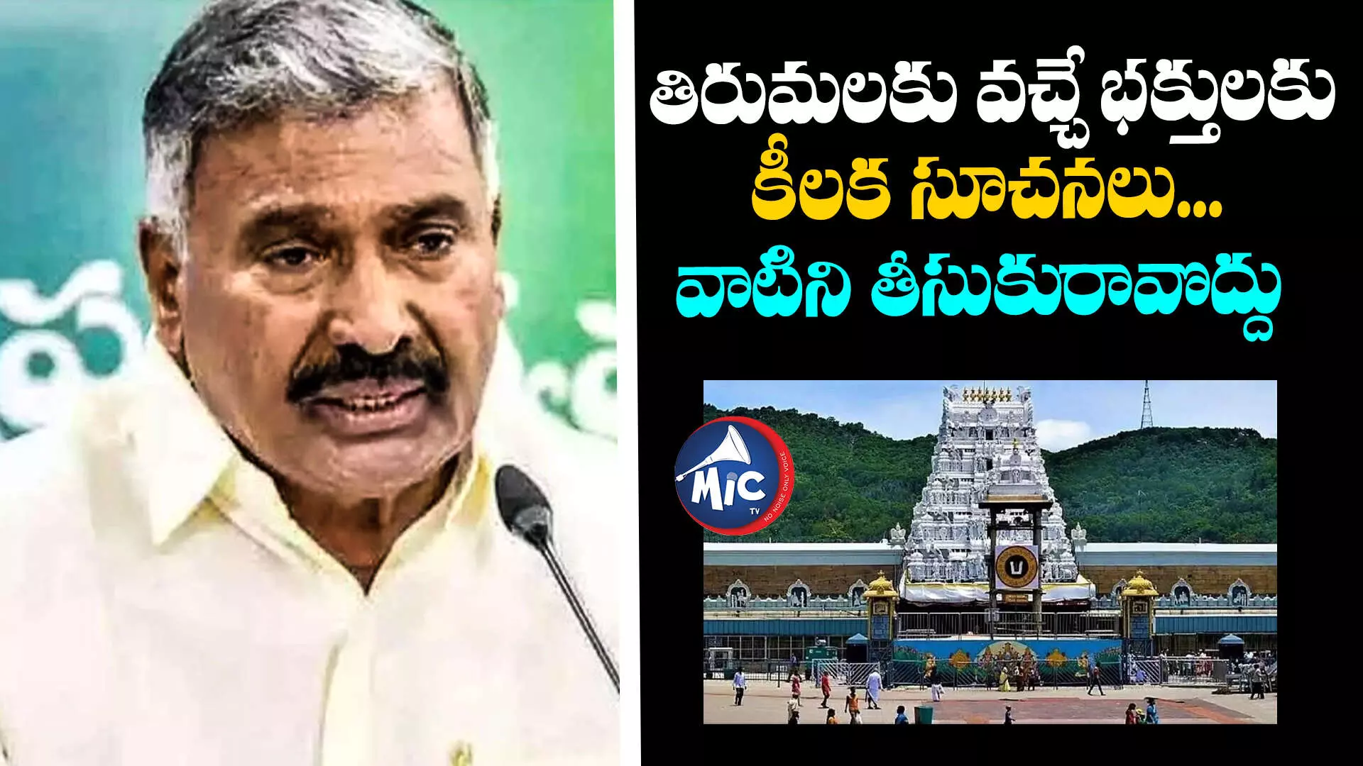 TTD Ban : తిరుమలకు వచ్చే భక్తులకు కీలక సూచనలు...వాటిని తీసుకురావొద్దు