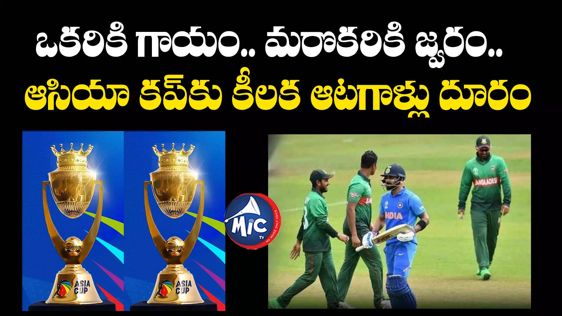 Asia Cup 2023: ఒకరికి గాయం.. మరొకరికి జ్వరం.. ఆసియా కప్⁬కు కీలక ఆటగాళ్లు దూరం