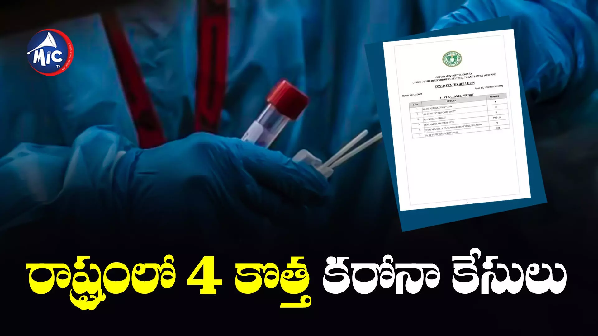 Four New Covid  : తెలంగాణలో కరోనా పాజిటివ్ కేసులు.. కొత్త వేరియంట్‌పై అప్రమత్తం